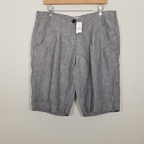 LOFT Pants - NWT LOFT 100% Linen Shorts Size 8